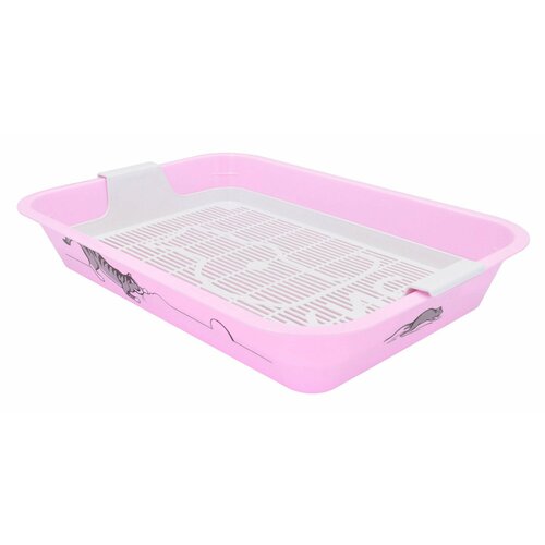 Зооэкспресс Туалет КИС с сеткой большой с рисунком 40*26,5*6,5см