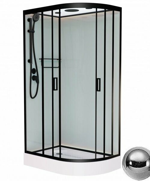 фото Душевая кабина Frank Brilliant F411 120х80 стекло прозрачное/профиль хром правая
