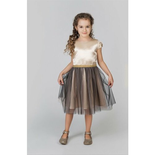 фото Платье seva, размер 110, золотой