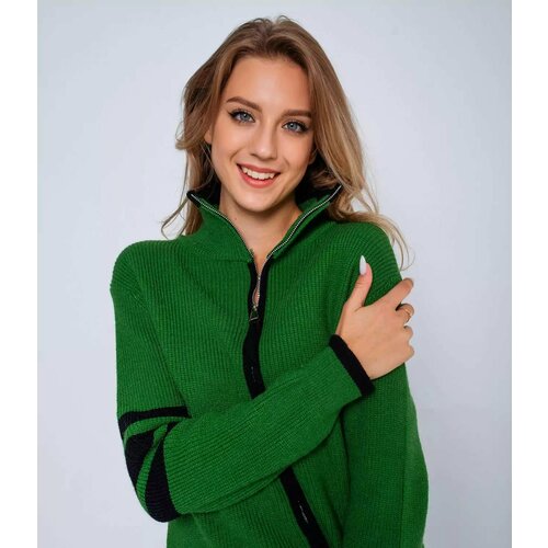 Кардиган, размер 44/48, черный, зеленый