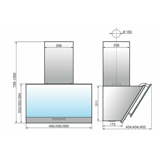 Наклонная вытяжка ELIKOR Рубин S4 50П-700-Э4Д, цвет корпуса антрацит, цвет окантовки/панели черный