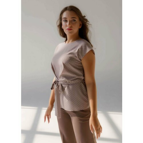 Блуза  FEERIA, размер 48, бежевый, белый