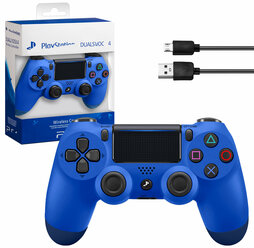 Беспроводной джойстик (геймпад) для PS4, Синий / Bluetooth