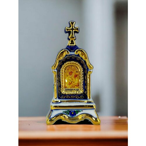 Фарфоровый киот Тихвинская икона Божией Матери 10*5 см фарфоровый киот икона божией матери владимирская 10 5 см