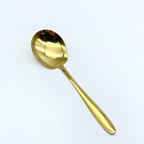 Ложка салатная, поварская большая. цвет Золото