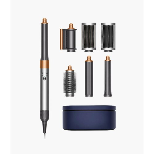 Стайлер Dyson Airwrap Complete Long HS05 Серый/Nickel Copper: Профессиональные Укладки и Инновационные Технологии с Набором Расчесок серебристый, серый