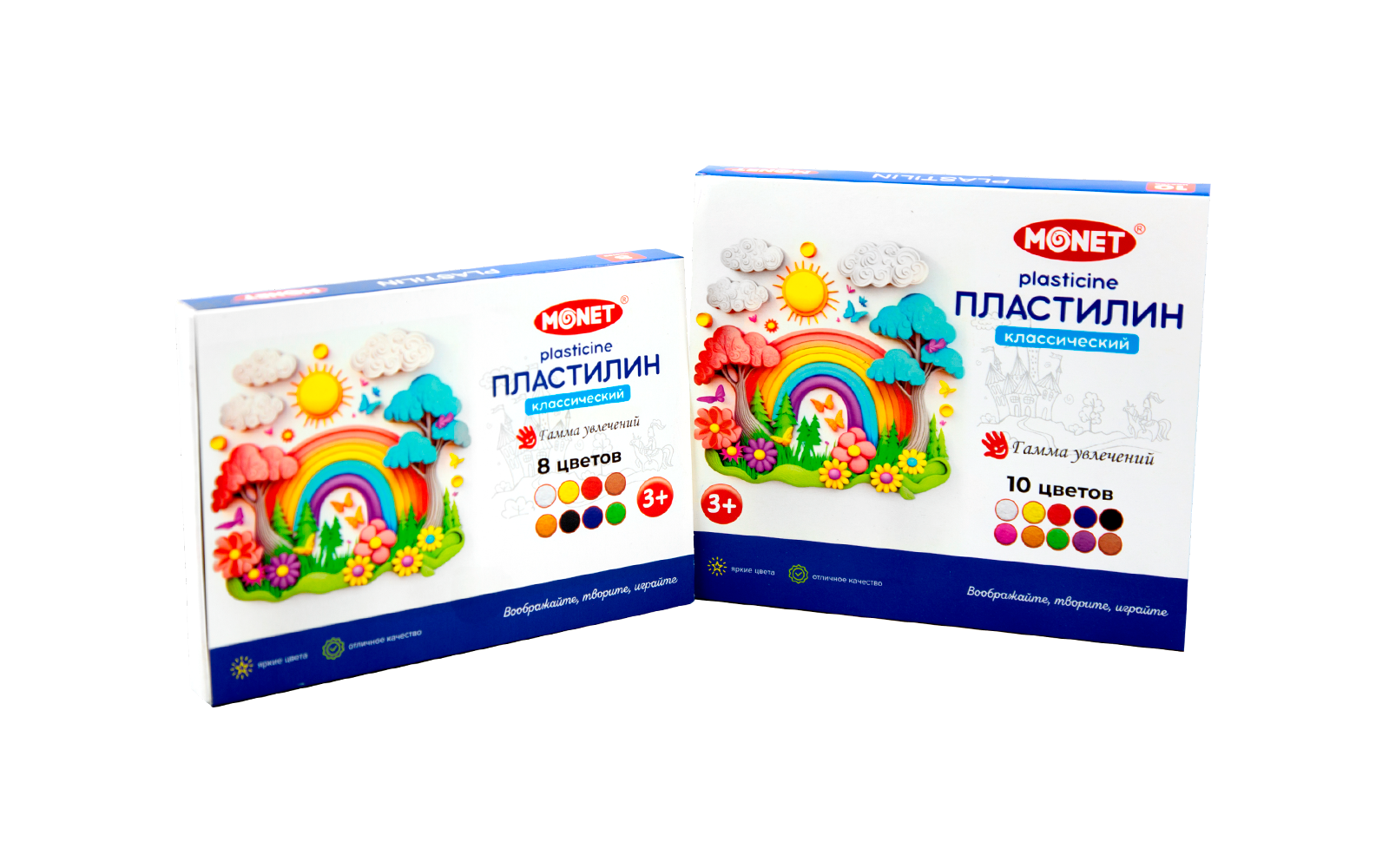 Пластилин классический 8 цветов, 160г, со стеком MPL108