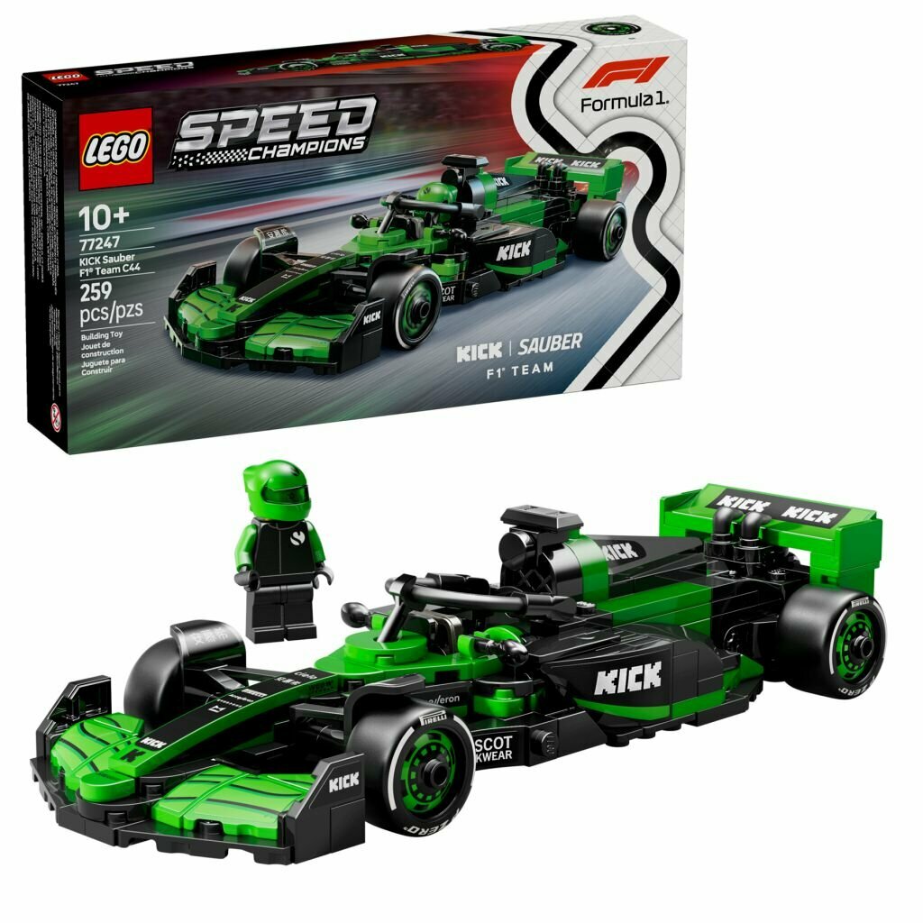 Конструктор LEGO Speed Champions KICK Sauber F1 Team C44 77247, 259 деталей, от 10 лет