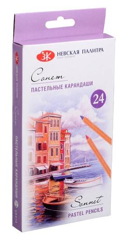 Карандаши пастельные цветные Невская палитра Сонет, 24 цвета 132411521 — фото 1