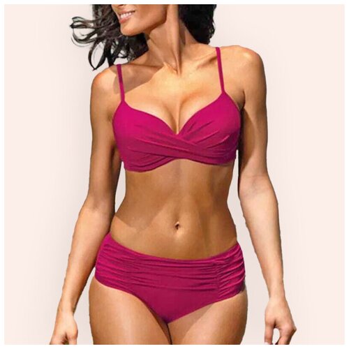 Купальник женский раздельный цвет ярко-сливовый размер 52 2600₽