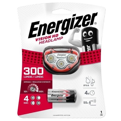 фото Фонарь ручной energizer metal vision hd (e300691003) светодиодный 3 led на батарейках aaa металл