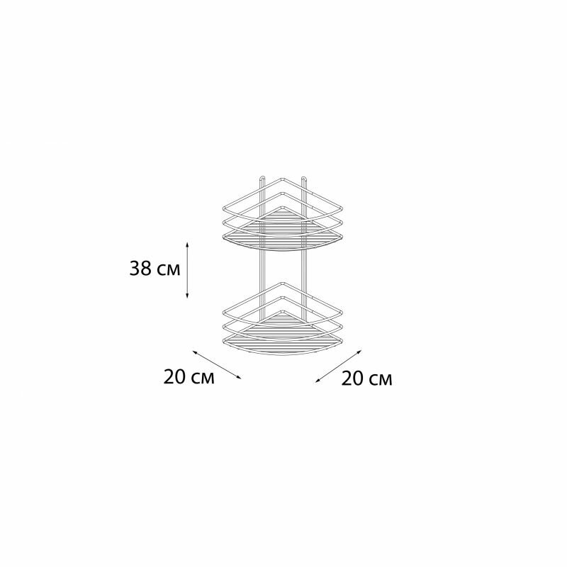 Полка корзина Fixsen угловая, двухэтажная, черная - фотография № 7