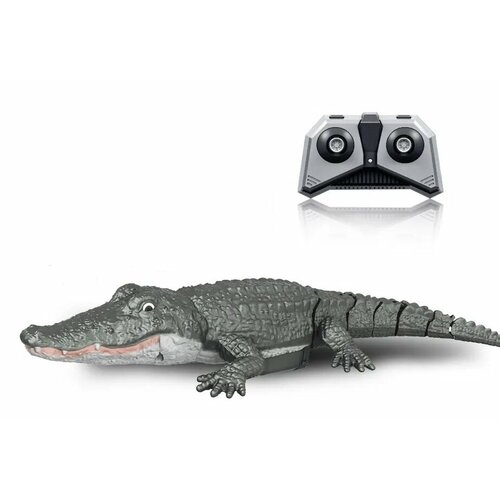 Плавающий радиоуправляемый крокодил на пульте RCCR-1, зеленый. игрушка для ванной для малышей крокодил обжора