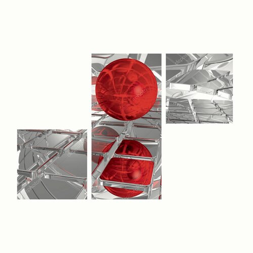 Модульная картина Красный шар Размер150х100см48х4848х10048х48 5217₽