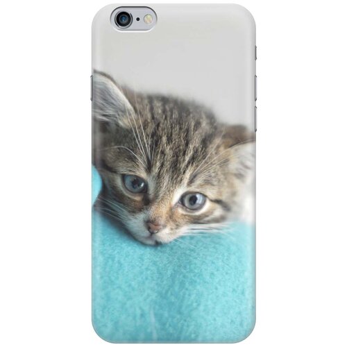 фото Cиликоновый чехол на apple iphone 6s plus / 6 plus / эпл айфон 6 плюс / 6 эс плюс с принтом "котенок на пледе" gosso