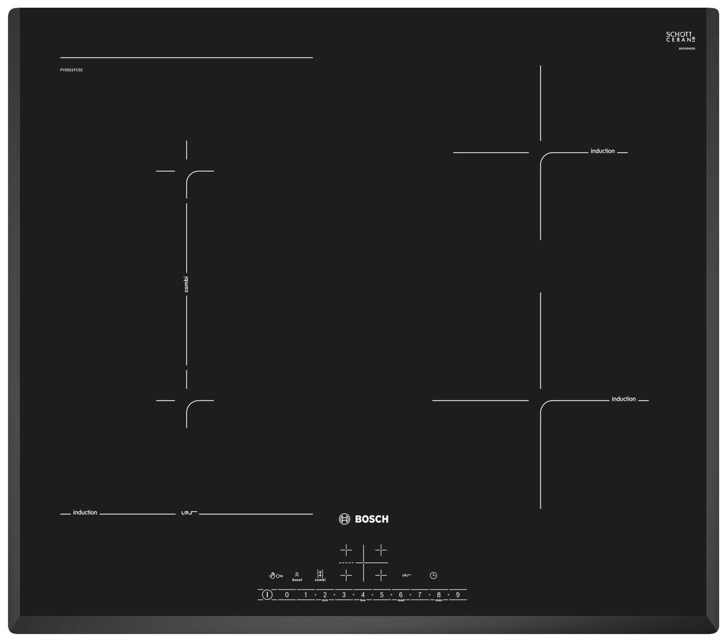 Электрическая варочная панель Bosch PVS651FC5E, черный