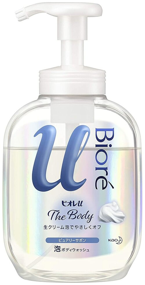 KAO Мыло-пенка для душа с освежающим ароматом - Biore u foaming body wash pure savon, 540мл