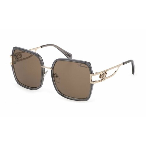 Солнцезащитные очки Blumarine, прямоугольные, оправа: металл, для женщин, серый