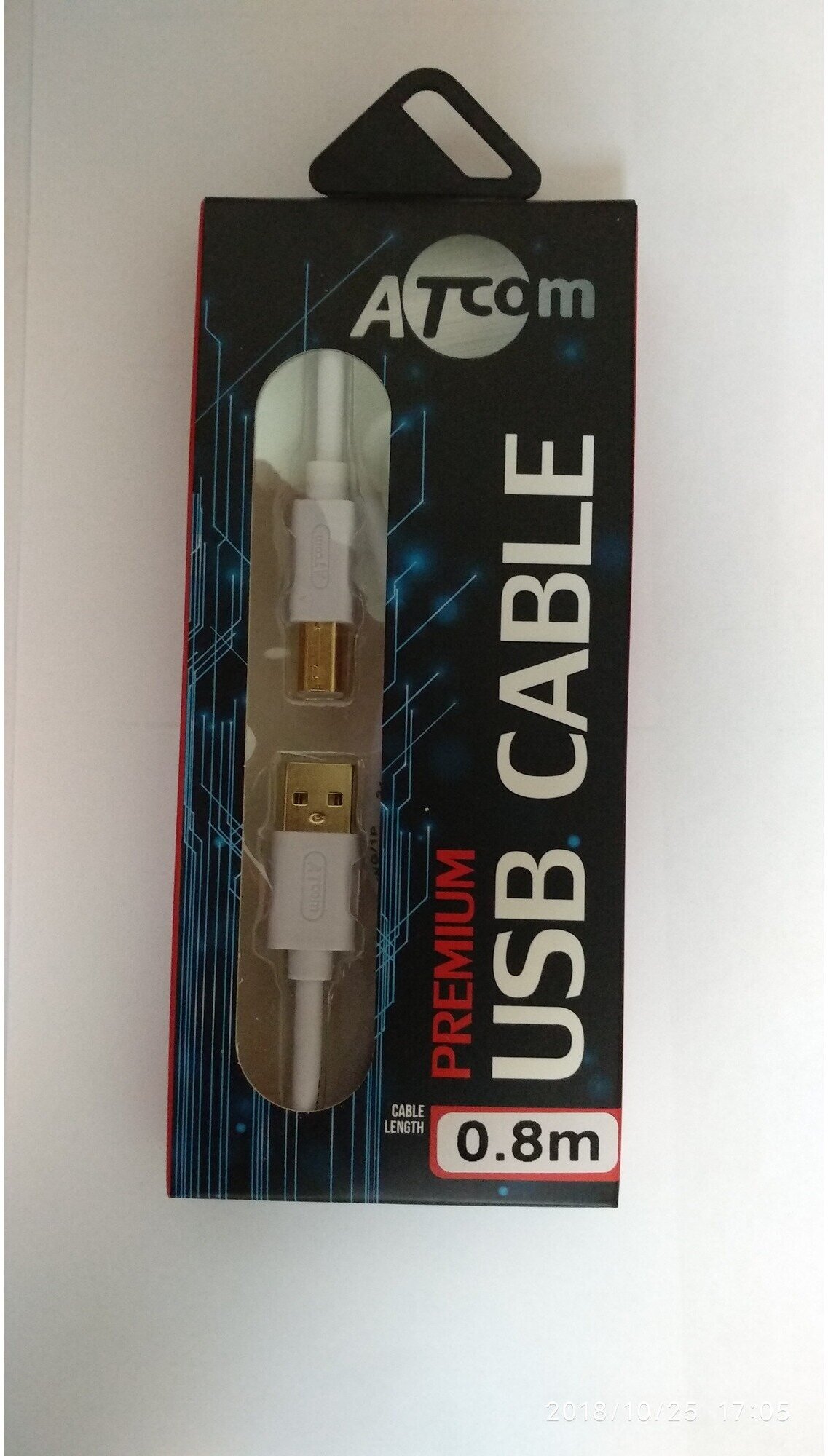 Кабель USB 2.0 Тип A - B Atcom AT6151 0.8m