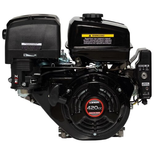 Двигатель бензиновый Loncin G420FD (A type) D25 5A (15л. с, 420куб. см, вал 25мм, ручной и электрический старт, катушка 5А)