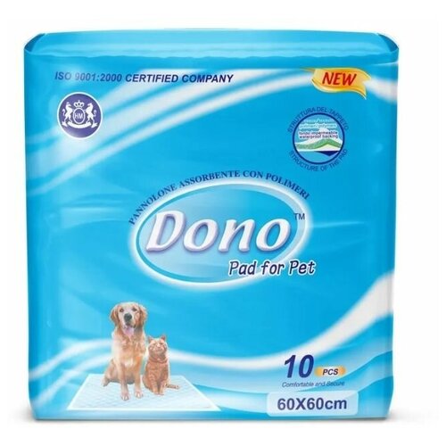 Пелёнки гелевые DONO PET PAD с феромонами размер 60x60 уп.10шт