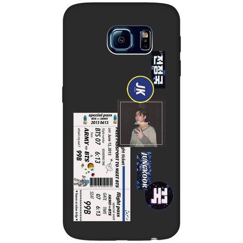 Матовый чехол BTS Stickers для Samsung Galaxy S6 / Самсунг С6 с 3D эффектом черный матовый чехол snowboarding w для samsung galaxy s6 самсунг с6 с 3d эффектом черный