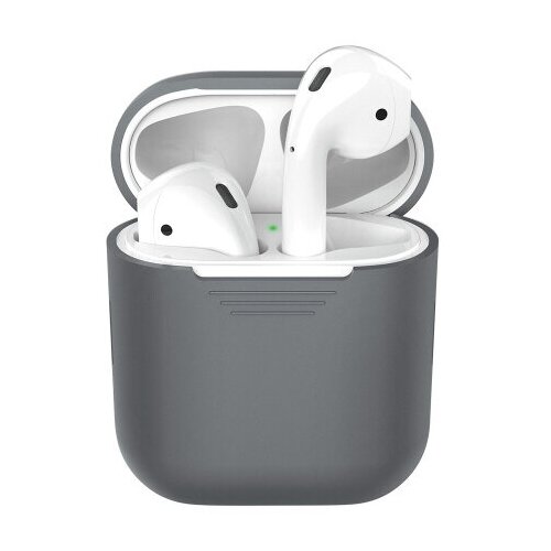 фото Силиконовый чехол тонкий для apple airpods 2 серый opt-mobile