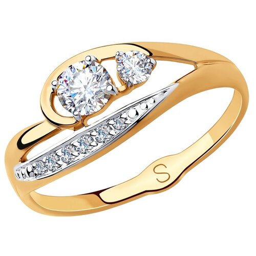 фото Sokolov кольцо из золота с фианитами 018305, размер 16