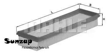 MAHLE LX509 Фильтр воздушный Renault Clio/Rapid 1,2 91-98