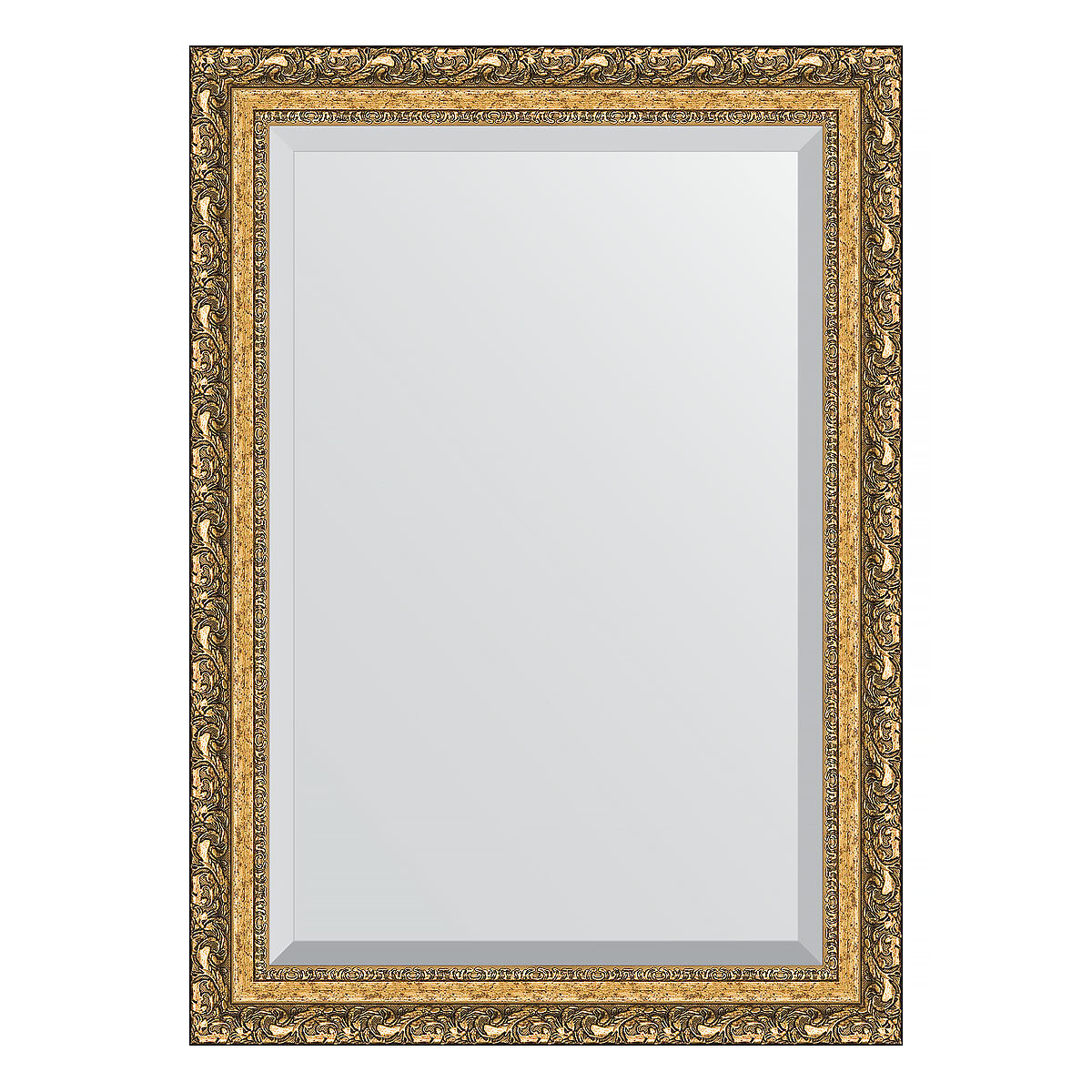 Зеркало настенное с фацетом EVOFORM в багетной раме виньетка бронзовая, 75х105 см, для гостиной, прихожей, спальни и ванной комнаты, BY 1300