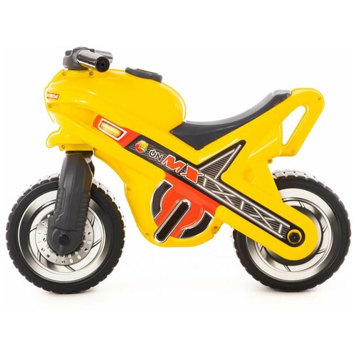 Каталка-толокар Полесье мотоцикл МХ, желтый каталка толокар полесье мотоцикл мх черный