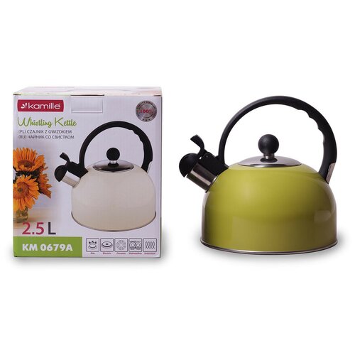 Чайник Kamille 25л из нержавеющей стали со свистком KM-0679A 108900₽
