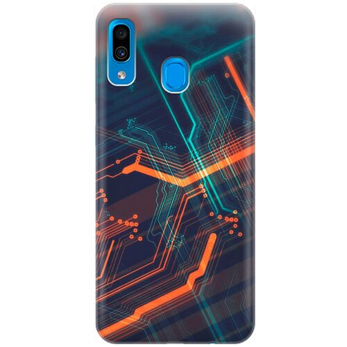 фото Re:pa накладка transparent для samsung galaxy a20 / a30 с принтом "микросхема"