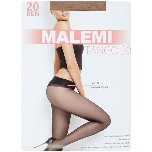 фото Колготки malemi tango, 20 den, с ластовицей, заниженная талия, размер 4, коричневый