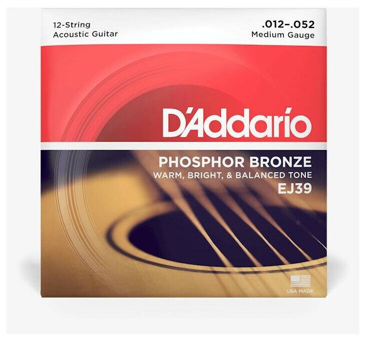 D'Addario EJ39 Medium Струны для 12-ти струнной гитары