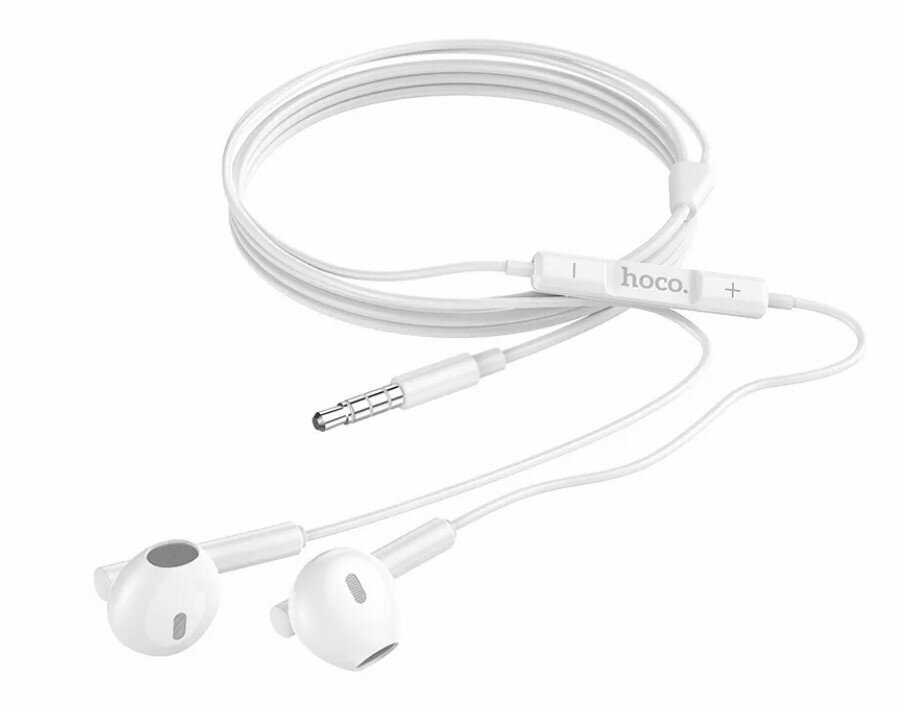 Наушники M64 Melodious wire control earphones, HOCO, белые