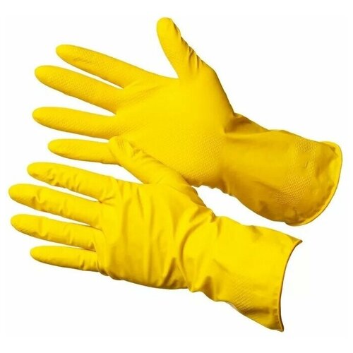 фото Хозяйственные перчатки skiico kitchenware размер s / резиновые перчатки для дома желтые / перчатки кухонные