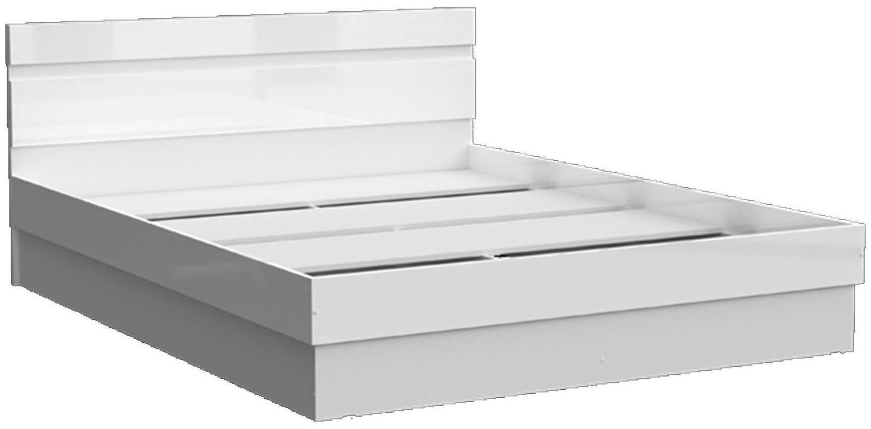 Челси Кровать 140 (Белый глянец, Белый)