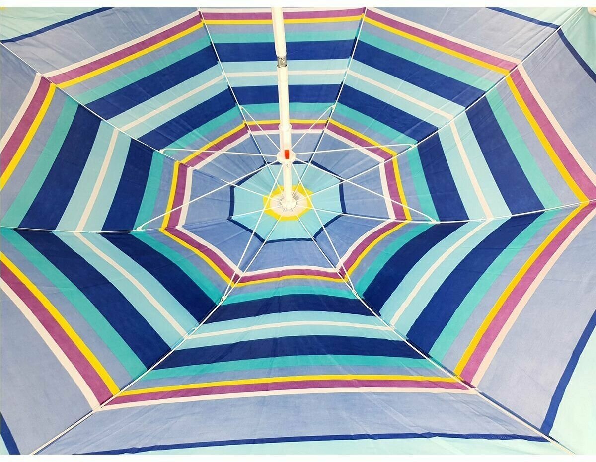 Зонт пляжный садовый синий - фотография № 4