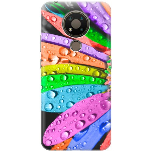 Ультратонкий силиконовый чехол-накладка для Nokia 3.4 с принтом Разноцветные листья в каплях ультратонкий силиконовый чехол накладка для huawei p40 с принтом разноцветные листья в каплях