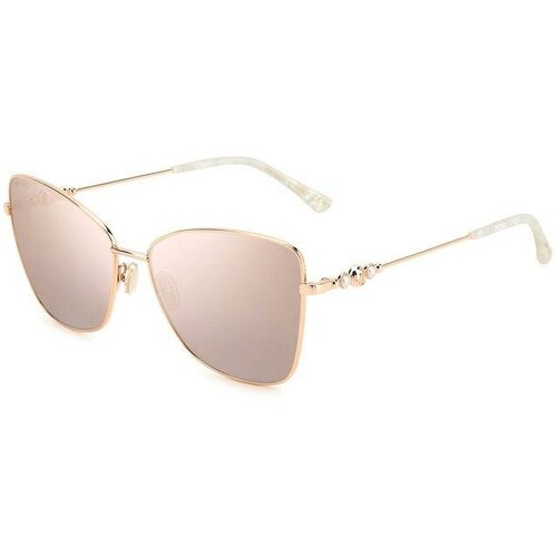 Солнцезащитные очки Jimmy Choo, кошачий глаз, оправа: металл, для женщин, золотой