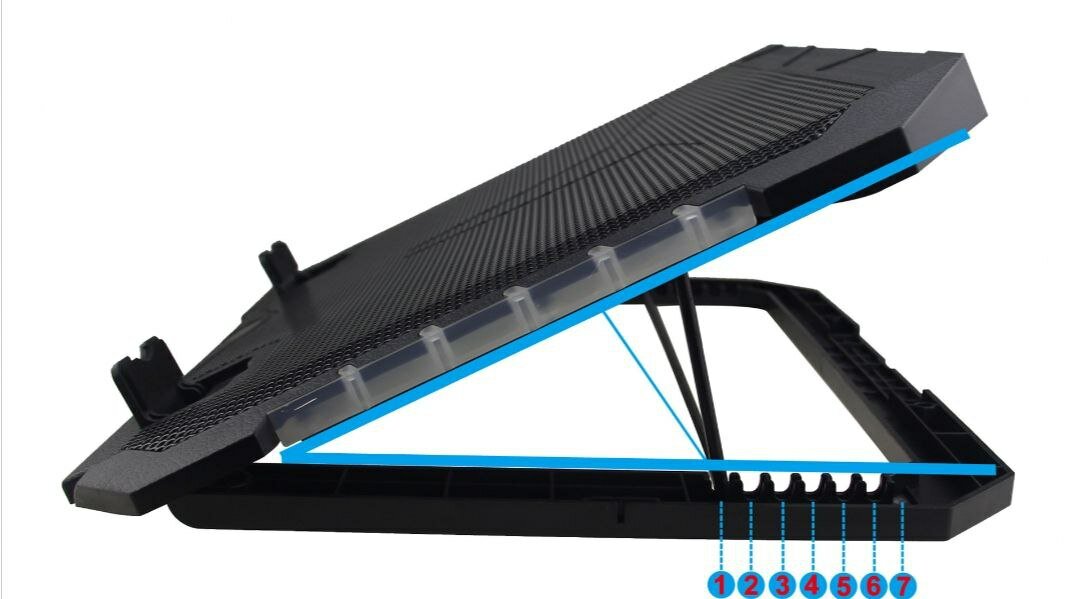 Подставка под ноутбук с мощным охлаждением Gaming pad S900 (RGB), регулировка скоростей, 7 положений, LED - подсветка с регулировкой цвета.