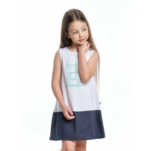 Платье Mini Maxi, хлопок, трикотаж, размер 104, белый, синий