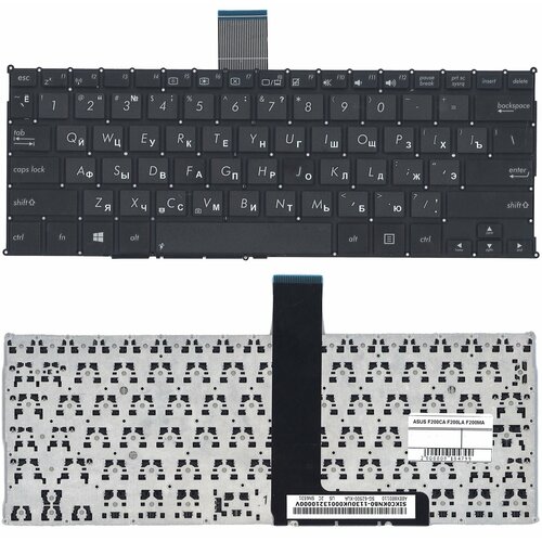 Клавиатура для ноутбука Asus F200CA, F200LA, F200MA, X200CA, X200LA, X200MA черная, без рамки клавиатура для asus x200m x200ca aeex8701010 0knb0 1124ru00 0knb0 1123ru00