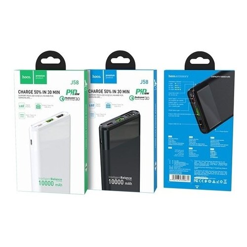 Внешний аккумулятор 10000 mAh J58 Hoco Cosmo PD + QC3.0 черный