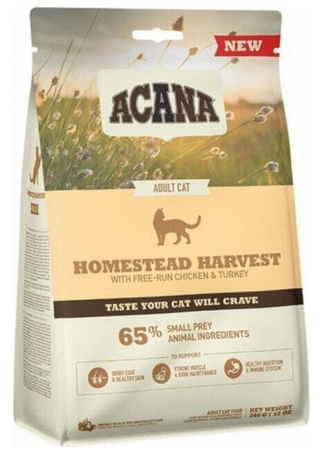 фото Корм сухой для кошек ACANA Homestead Harvest, с курицей и индейкой, 0,34 кг