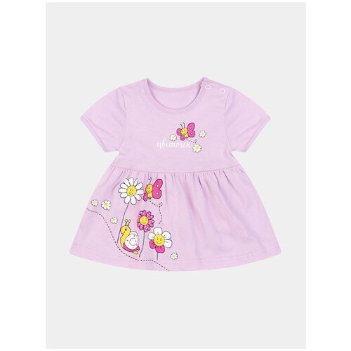 фото Платье детское,пл-735,утенок, рост 74 см, сирень_ромашка
