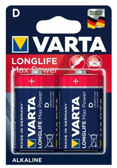 Батарейка VARTA LONGLIFE Max Power D