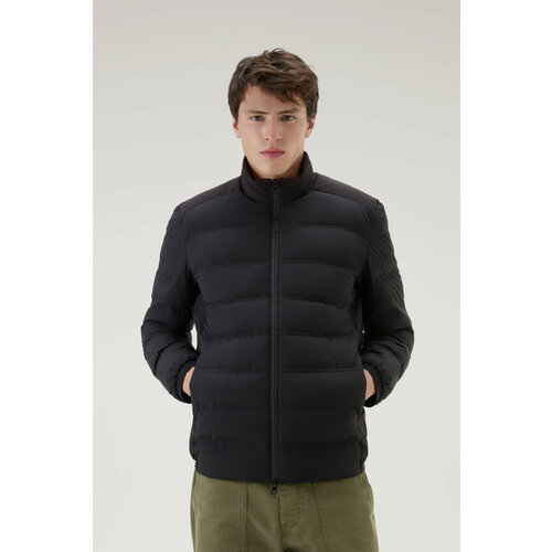 Пуховик Woolrich, силуэт прямой, без капюшона, карманы, размер S, черный