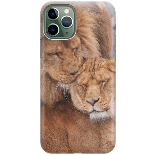 фото Ультратонкий силиконовый чехол-накладка для apple iphone 11 pro с принтом "милые львы" gosso